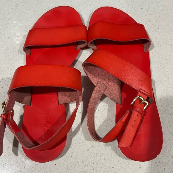 OLD NAVY women strap leather red sandals/size 9 - Picture 7 of 11